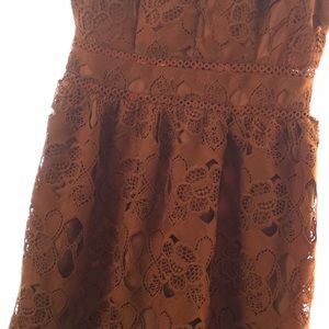 J.O.A Crochet Dress Brown